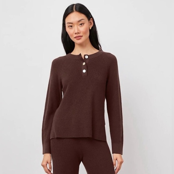 NWT Rails Piper Sweater Top M Russet Brown Cotton Cashmere Blend - Picture 2 of 8